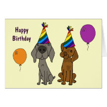 AW- Weimaraner and Pointer Birthday Card