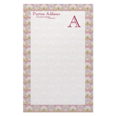 Await Abstract Pattern - Monogram Stationery by StitcherladyMandala