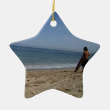 Awaiting the Next Wave Christmas Ornaments