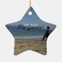 Awaiting the Next Wave; Mexico Souvenir Christmas Ornaments