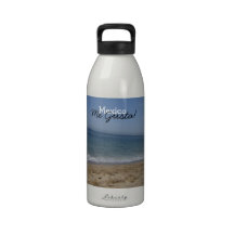 Awaiting the Next Wave; Mexico Souvenir Water Bottle
