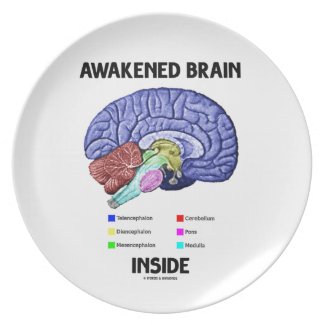 Awakened Brain Inside (Brain Anatomy) Dinner Plate