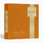 Award Winning Monogram Orange Business Binder