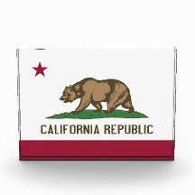 Award with flag of California, U.S.A.