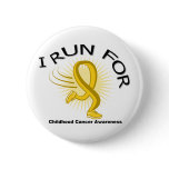 Awareness I Run For Childhood Cancer Pin