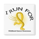 Awareness I Run For Childhood Cancer Refrigerator Magnets