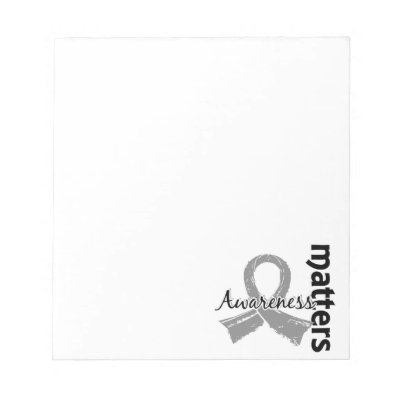 Awareness Matters 7 Brain Cancer Memo Notepad by awarenessgifts