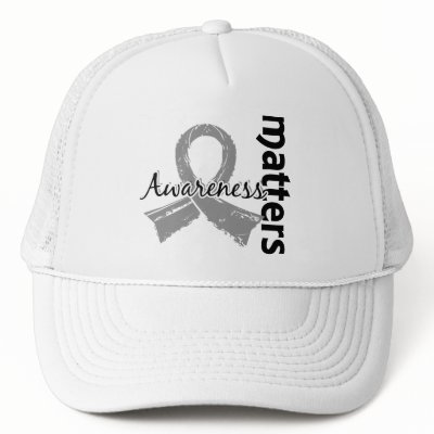 Awareness Matters 7 Brain Tumor Trucker Hat by awarenessgifts