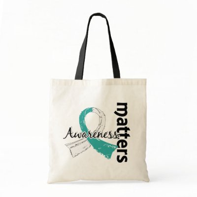 Awareness Matters 7 Cervical Cancer Canvas Bags by awarenessgifts