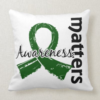 Awareness Matters 7 Liver Disease Throw Pillow by awarenessgifts