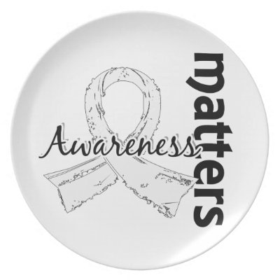 Awareness Matters 7 Mesothelioma Dinner Plate by awarenessgifts