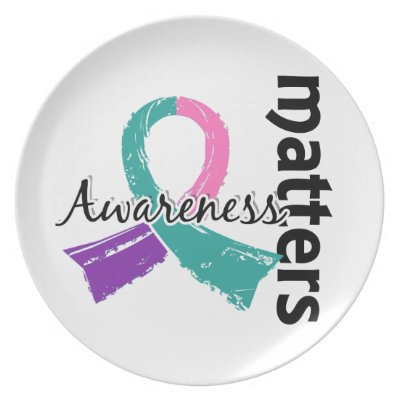 Awareness Matters 7 Thyroid Cancer Dinner Plates by awarenessgifts