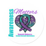 Awareness Matters Domestic Violence Round Stickers
