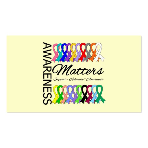 Awareness Matters Ribbons Of Cancer Business Cards (back side)