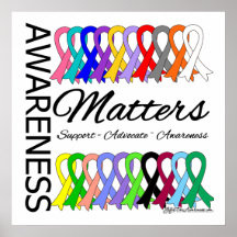 Awareness Matters Ribbons Of Cancer Posters
