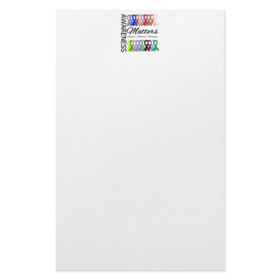 Awareness Matters Ribbons Of Cancer Customized Stationery by giftsforawareness