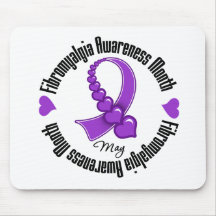 Awareness Month Ribbon - Fibromyalgia Mouse Pads