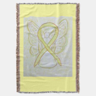 Awareness Ribbon Angel Custom Art Throw Blanket