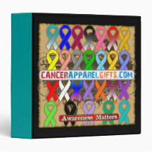 Awareness Ribbons by CancerApparelGifts.Com Vinyl Binders