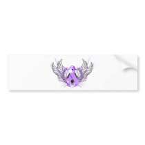 Awareness Tribal Purple Bumper Stickers