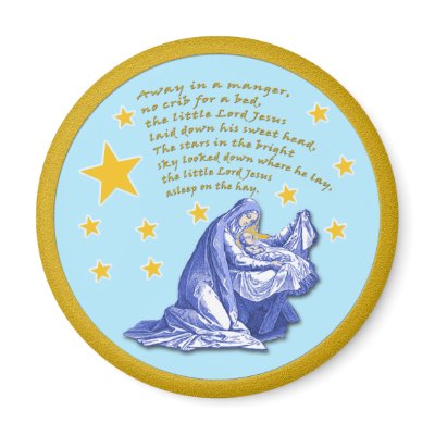 Away in a Manger Christmas Carol Magnets by greenbaby