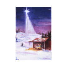 Away In A Manger Wrapped Canvas Print