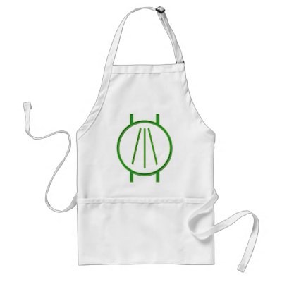 Awen Neon Green Aprons by johnpryor2000