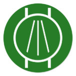 Awen on Blk Round Sticker