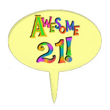 Awesome 21 Birthday Cake Topper