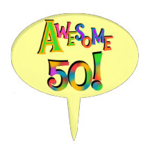 Awesome 50 Birthday Cake Topper
