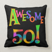 Awesome 50 Birthday T-shirts and Gifts Pillows
