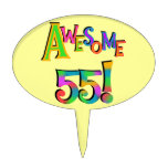 Awesome 55 Birthday Cake Topper