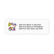 Awesome 60 Birthday T-shirts and Gifts Labels
