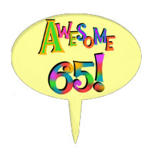Awesome 65 Birthday Cake Topper