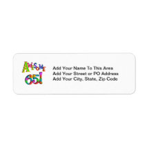 Awesome 65 Birthday Tshirts and Gifts Return Address Labels