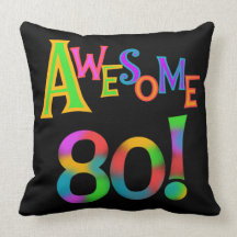 Awesome 80 Birthday T-shirts and Gifts Throw Pillow