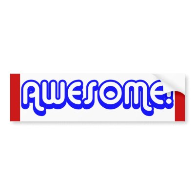 Awesome! 80s Retro Bumper Sticker by angela65