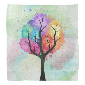 Awesome abstract pastel colours oil paint tree bandana
