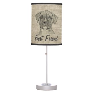 Awesome adorable funny trendy boxer puppy dog desk lamp
