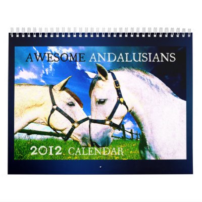 AWESOME ANDALUSIANS 2012 12-Month Wall Calendar by manewind