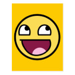 awesome /b/ smiley face post card
