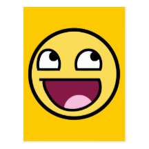 awesome /b/ smiley face post card