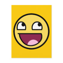 awesome /b/ smiley face post card