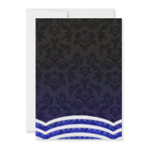 Awesome black floral and bluish arcs custom announcement