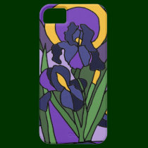 Awesome Blue Iris Floral Abstract Art casemate cases