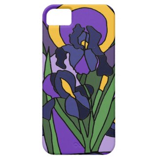 Awesome Blue Iris Floral Abstract Art iPhone 5 Covers