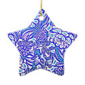 Awesome Blue Purple Hawaiian Flowers Design Image Christmas Ornaments