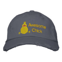 Awesome Chick Hat Embroidered Baseball Caps