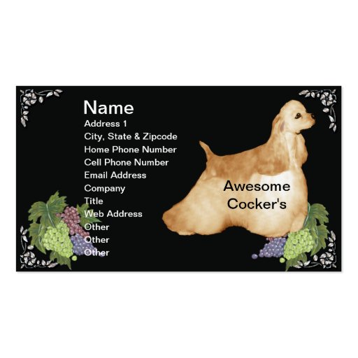 Awesome Cockers Spaniel Business Cards