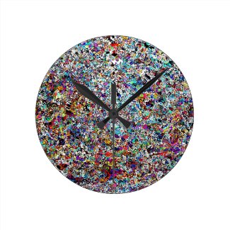 awesome cool colorful confetti like wall clock